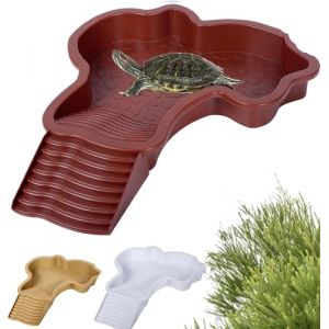 Abreuvoir Tortue Terrestre, Piscine Tortue De Terre, Bol d'eau pour Reptiles avec ÉChelle, Rrampe Animaux Piscines, Bassin De Douche pour Terrasse (A) (huirenshangpinchaoshi, neuf)