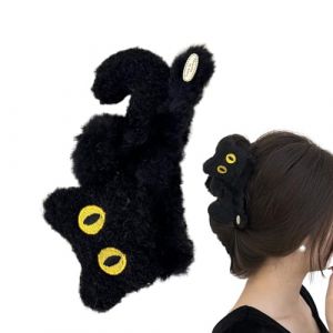 Lot de 2 barrettes &agrave; cheveux moelleuses - Pinces &agrave; cheveux en peluche de dessin anim&eacute; - Mini pince &agrave; cheveux avec fermeture &agrave; pression - Pince &agrave; cheveux mignonne en forme d'animal de dessin anim&eacute; (krate, neuf)