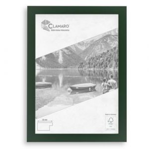 Clamaro COLLAGE Cadre Photo A2 42x59,4 | Vert fonc&eacute; | Cadre en MDF avec verre acrylique incassable, panneau arri&egrave;re et crochets en m&eacute;tal (profil de cadre largeur 30 mm) (Clamaro, neuf)