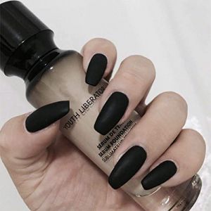 Allereya Lot de 24 faux ongles carr&eacute;s en acrylique pour femme et fille Noir mat (AIIereya, neuf)