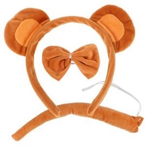 CANIGHT 1 Jeu Bandeau singe enfant queue de singe pour cosplay fournitures de fête dans la jungle deguisement animal deguisement singe Animaux queue d'animal déguisement de singe cosplay (ZORIYOI, neuf)