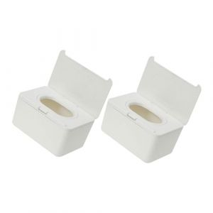BESTonZON 1 Jeu Boîte De Mouchoirs Humides Conteneur De Lingettes Pour Bébé Porte-lingette Distributeur De Lingettes Essuyer Le Cas Porte Lingettes Plastique Blanche 2 Pièces (Mark teno, neuf)