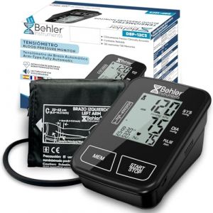 Behler – Tensiomètre Électronique de Bras avec Détection d’Arythmie – Lecture Vocale FR/EN/DE, Grand Écran LCD, 300 Mémoires, Brassard 22-42 cm, Double Alimentation USB-C & Piles (Behler Instruments, neuf)