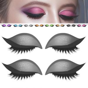 2 paires de patchs pour cils fard à paupières,Autocollants 3 en 1 réutilisables pour paupières,Avec faux cils, fard à paupières, eye-liner, pour soirées, bals de promo (Gris) (zhengzhouraoxuemaoyiyouxiangongsi, neuf)
