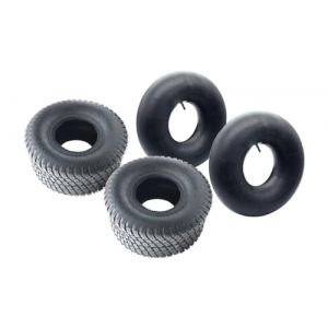 SECURA 2x pneus incl. chambre &agrave; air 18x9.50-8 valve droite compatible avec tondeuse autoport&eacute;e (MA-Versand, neuf)