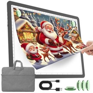 TOHETO Bloc lumineux A4 rechargeable avec sac de transport pour peinture au diamant, bo&icirc;te lumineuse ultra lumineuse pour le dessin, bo&icirc;te lumineuse sans fil pour le tra&ccedil;age et le dessin, tableau (TOHETO FR, neuf)