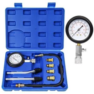 Zorplex Kit Testeur de Compression Cylindre 0-21 Bar / 0-300 PSI avec Manom&egrave;tre, 4 Adaptateurs M10 M12 M14 M18 et Testeur de Bougie, Compressiom&egrave;tre pour Voiture Moto Moteur Essence Outillage (Bleu) (REMAKE HOPE LIMITED, neuf)