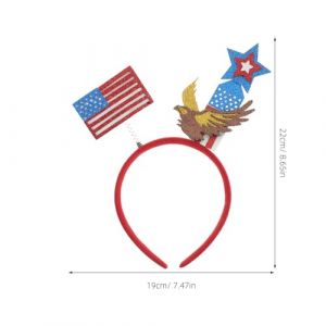 FRCOLOR Bandeau Rouge Blanc et Bleu pour Cheveux avec Aigle et Drapeau Am&eacute;ricain Accessoire Patriotique pour D&eacute;guisement F&ecirc;te de Ind&eacute;pendance et Juillet (White Beach, neuf)