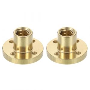 QUARKZMAN 2 Pcs &Eacute;crou en Laiton pour Vis Trap&eacute;zo&iuml;dale TR8x8, &Eacute;crou en Cuivre pour Vis Lin&eacute;aire &agrave; Filetage Acme Remplacement de l'&Eacute;crou en Laiton (Pas de 2mm, 4 D&eacute;parts, Pas de 8mm) (QUARKZMAN, neuf)