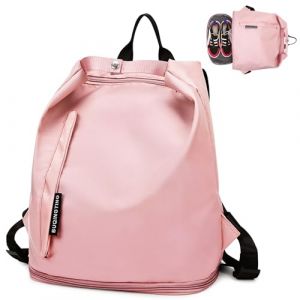 Tokeya Sac à Dos Sport Femme Fille, Sac de Voyage Etanche avec Compartiment Chaussure y Poche Humide Loisir Leger Sac Gym Petit Imperméable Sac Piscine pour Weekend Fitness Plage Natation, Rose (Tokeya, neuf)