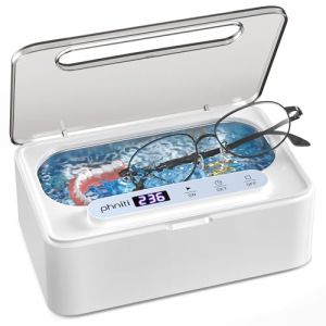 Phniti Nettoyeur Ultrasons avec 330ml Bac a Ultrason, 47KHz Nettoyeur Ultrason Lunettes avec 3 R&eacute;glages de Temps, Portable Ultrasonic Cleaner pour Bijoux, Lunettes, Diamants, Dentiers, Montres (DIHE TECH, neuf)