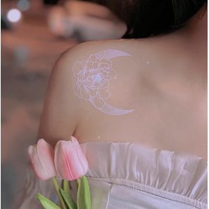 Tatouage Ephemere Tatouages Temporaires 1 Pi&egrave;ce D'&Eacute;toile Blanche Soleil Et Lune Imperm&eacute;able Longue Dur&eacute;e Clavicule F&eacute;minine Sexy Petite Et Grande Image Autocollant Faux Tatouage (ZhouKouShiXinRuiJianSheGongChengYouXianGongSi, neuf)