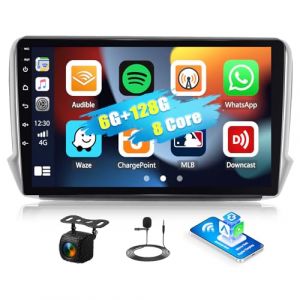 Android 15, 6G+128G 8Core GOHHDL Autoradio 2 Din pour Peugeot 208 2008 2012-2018 avec sans Fil Carplay Android Auto, 10.1 Pouces Autoradio avec GPS Navi WiFi BT FM/RDS DSP SWC + Cam&eacute;ra de recul + MIC (ShenZhenShiY&uuml;nXiangMaoYiYouXianGongSi, neuf)