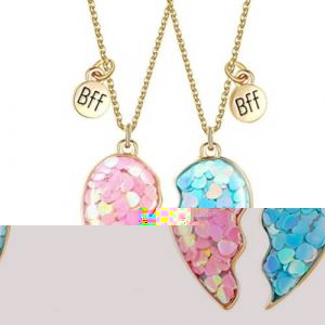 Visxcnu Lot 2 colliers avec pendentif en forme c&oelig;ur Best Friends Forever BFF Collier Stitch Fille, Breloques Bijoux Stitch pour Enfants Cadeau pour les Cadeaux D'anniversaire et No&euml;l des Filles (pidcassoc, neuf)