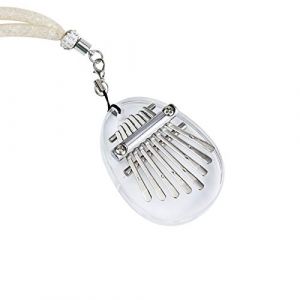 Alnicov Piano à pouce Kalimba à 8 touches, piano à doigts en acrylique transparent Super MiNi avec cordon adapté aux débutants en anniversaire de Noël et autres occasions (forme ovale) (Music Lover EU, neuf)