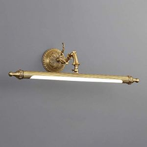 Lampes de miroir de salle de bain en laiton, lampe LED pour tableau vintage avec tête de lampe pivotante, 3 températures de couleur, lumières d'armoire de miroir rétro IP44 pour hôtel restaurant, 56 c (There's a bright future for everyone, neuf)