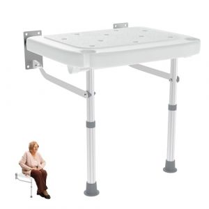 YRHome Si&egrave;ge de douche pliable pour montage mural - Si&egrave;ge de douche pliable avec support de douche - Si&egrave;ge antid&eacute;rapant avec drainage et hauteur r&eacute;glable pour les personnes &acirc;g&eacute;es jusqu'&agrave; 200 kg (STAR HUIHUI ZHANG, neuf)