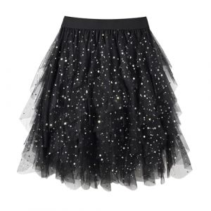 WERFORU Jupe en tulle pour femme Petticoat Tutu - Taille haute - Jupe trap&egrave;ze - Jupe tutu - Jupe midi - Jupe d'&eacute;t&eacute;, S (WERFORU FR Store, neuf)