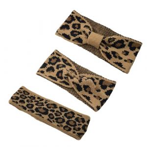 PEILINZE Bandeau &agrave; cheveux, imprim&eacute; l&eacute;opards, cache-oreilles &eacute;lastique, bandeau polyvalent, bandeau tricot&eacute; pour femme, bandeau chaud pour l'hiver, bandeau pour cheveux d'hiver, bandeau d'activit&eacute; de (ZIyunju, neuf)