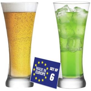 NORDIC SCHILLER Verres &agrave; Bi&egrave;re, Verres &agrave; Cocktail Hauts Lot de 6, 380 ml 100 % SANS PLOMB Verre &agrave; Eau, Verres &agrave; Bi&egrave;re de Bl&eacute;, Verre &agrave; Biere Pilsner, Highball Glasses, Beer Glasses (HAFENX, neuf)