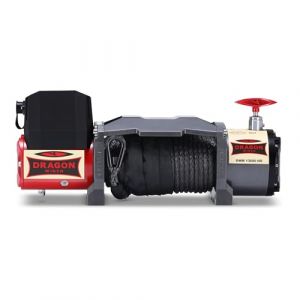 Dragon Winch Treuil électrique 12V Maverick 13000 lbs / 5897 kg, avec câble synthétique 20m pour dépanneuses et véhicules municipaux | Télécommande sans fil + accessoires treuil | Étanchéité IP67 (DragonWinch, neuf)