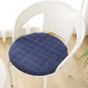 Galette de Chaise Rond 30/35/40/45/50cm, Coussin de Chaise Velours, Lavable de Coussin Chaise, Coussin Exterieur, Coussin Chaise Epais Tatami, pour Intérieur Extérieur Jardin(Blue,Diameter: 45CM) (Maedei Daner, neuf)