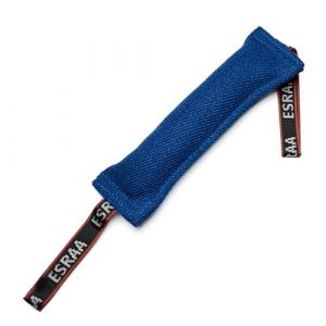 ESRAA Boudin &agrave; Mordre pour Chien, Boudin de Rappel 30 cm en Toile R&eacute;sistante, Jouet Remorqueur pour Dressage et Sport Canin, 2 Anses, Int&eacute;rieur/Ext&eacute;rieur, Bleu (ESRAA France, neuf)