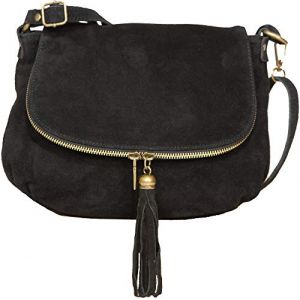 LucieElle Sac Daim Femme Bandouli&egrave;re | Sac Cuir Italien 'Lydia' | Besace Daim Femme (SEVIL MAROQUINERIE, neuf)