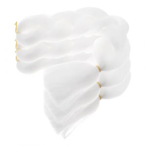 Veemoon Lot De 3 Extensions De Queue De Cheval Tress&eacute;e Pr&eacute;-&eacute;tir&eacute;e, Fibres Synth&eacute;tiques Blanches, Grosse Taille, Queue De Cheval Volumineuse Pour Femmes, Coiffure Quotidienne Et F&ecirc;tes (Quiet Window, neuf)