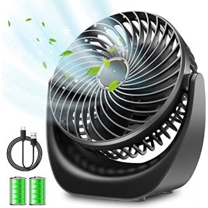 SHAVINGFUN Petit Ventilateur Portable, Silencieux USB, avec Rechargeable Batterie 4000mAh,5 Vitesse pour La Chambre,Table, Bureau,domair,Cuisine Mini (RANRANSHENG, neuf)
