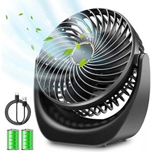 SHAVINGFUN Ventilateur bureau silencieux usb,ventilateur de bureau avec Rechargeable Batterie 4000mAh,5 Vitesse petit ventilateur table pour La Chambre,bureau,domair,cuisine mini ventilateur portable (HAIHN, neuf)