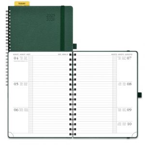 POPRUN Agenda 2025 2026 Semainier 22 x 16,5 cm D'Août 2025 à Déc 2026, Planner Disposition Horizontale Scolaire 17 Mois avec Couverture Souple Spirale, Règle et signet, Papier 80g/m², Fruit vert (Time Works Wonders, neuf)