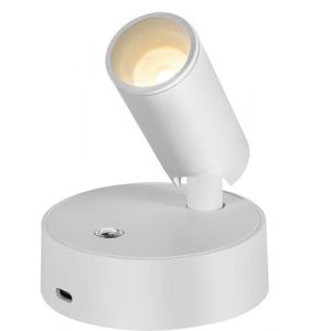 Applique Murale Interieur, Mini Spot LED Rechargeable avec Tactile, Luminosité Réglable, Lampe Murale sans fil pour Chevet de Chambre En Lisant , 2000 mAh, Autonomie Rotatif à 320°, Blanc 4000K (Cefrank-FR, neuf)