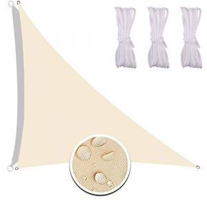 Redfire Imperméable Voile d'ombrage 4X4X5.7M, Imperméable Voile Imperméable pour Pergola Extérieure Collocation Gratuite Différentes Tailles Compris Corde Fixation pour Jardin Beige (Redfire-EU, neuf)