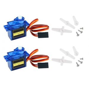 HAXIHA 2 Pièces 9G Micro Servo Moteur,Kit de Moteur Micro Servomoteur,pour Arduino Modélisme Robot Bras Avion RC Voiture Bateau Contrôle avec Câble (HuaSheng-CN, neuf)
