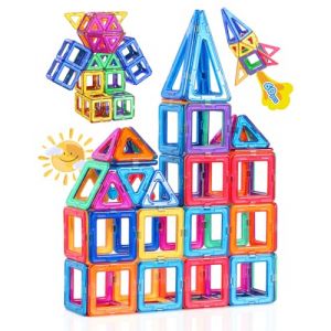 Theefun Construction Magnetique Enfant 60 Pi&egrave;ces, Blocs de Construction Magn&eacute;tique Jeux de Construction Magnetique pour Gar&ccedil;ons et Filles Cr&eacute;atif et &eacute;ducatif pour Enfants de 3 4 5 6 7 Ans (TSMART, neuf)
