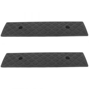 SUPVOX Lot De 2 Rampes De Seuil en Caoutchouc Antid&eacute;Rapantes pour Voiture Rampe De Trottoir De 3 Cm pour Acc&egrave;S Facile &Agrave; La Maison Et Au Garage Noir 50X13 Cm (ZEZHNLIN, neuf)