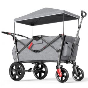 EVER ADVANCED Chariot Pliable pour Enfants avec Toit, Poussette Pliable 2x5 Points Ceinture de S&eacute;curit&eacute;, avec Sac &agrave; Dos, Pull & Push, Frein &agrave; Pied, Chariot de Transport Capacit&eacute; de Poids 50KG (Ever Advanced, neuf)
