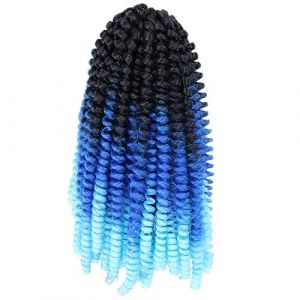 HUFFA Tresses courtes à ressort moelleuses de 8 pouces for extensions de cheveux tressés en fibre synthétique papillon(C3) (MAOXINBAIHUO, neuf)