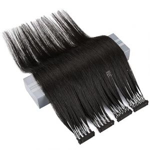 FUIBEJAE Pi&egrave;ce De Cheveux 6D De Deuxi&egrave;me G&eacute;n&eacute;ration 6D Machine Les Extensions De Cheveux Naturels Rapides Et Sans Couture Peuvent Permanenter Et Teindre Les Cheveux, 10 Rang&eacute;es,Noir,20inch (SHUOCHENGUK, neuf)
