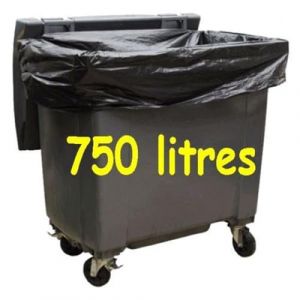 SAC POUBELLE HOUSSE POUR CONTENEUR 750 L CARTON de 50 SACS (JORISELECTION, neuf)