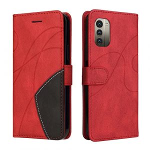Fatcatparadise Coque pour Nokia G21 / G11, Etui en Cuir PU Portefeuille Housse Magnétique und Flip Protection Case avec Antichoc TPU, Etui à Rabat, Fentes pour Cartes (Rouge) (Fatcatparadise, neuf)