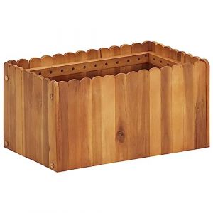 vidaXL Jardinière Rectangulaire Cache-Pot Pot à Fleurs Bac de Plantes Pot à Plante Jardin Balcon Véranda Extérieur 50x30x25 cm Bois Massif d'Acacia (vidaXL FR, neuf)