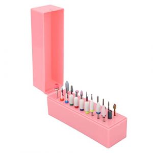 Ensemble de supports de forets à ongles, 30 trous, étui de rangement pour forets à ongles en acrylique, salon, outils de manucure (30 forets à ongles inclus) rose (Zippowolf, neuf)