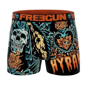 FREEGUN Boxer Homme Microfibre Rock & Tattoo HYRAW (XXL, Sace) (FUN_HEAD, neuf)
