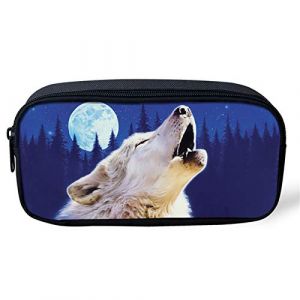 UOIMAG Trousse &agrave; crayons pour enfants Motif loup hurlant (fhsgdfrti, neuf)