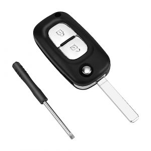ZIGefofo 2 Boutons Coque de Clé de Voiture Compatible avec R-enault Clio 3 Kangoo Twingo Wind Master Modus Trafic Télécommande Boîtier Clef Boitier de Clé de Remplacement (YINGCHIKJ, neuf)