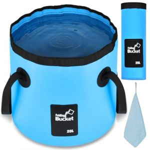 flintronic Seau Pliable, 20L Seau de Pêche Pliable Portable, Seau à Eau Pliable Multifonctionnel, Conteneur d'eau pour Randonnée Pêche Nautisme Jardinage (flintronic, neuf)