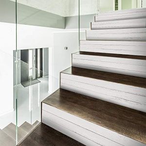 funlife 7Pcs style scandinave Stickers adhésifs escalier, autocollant de contremarche d'escalier Bricolage pour décoration, 18x100cm Bois blanc (Funlife Home Decoration, neuf)