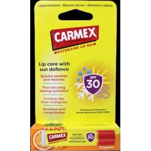 Carmex Baume à lèvres Sun Defence Tropical SPF30 4,25 g (CorpoeCapelli, neuf)